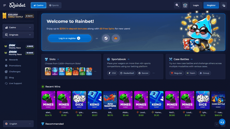 Rainbet Betting markets